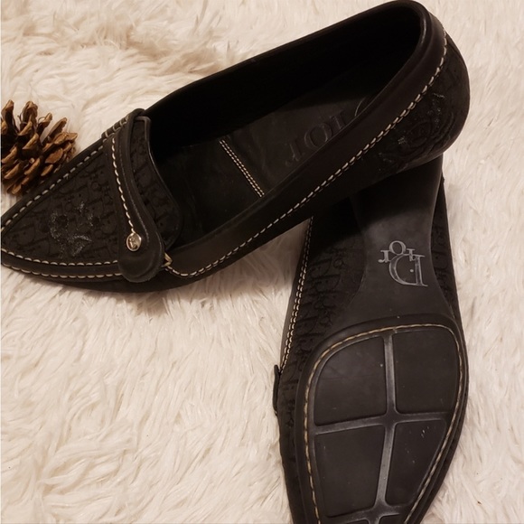 Black Dior flat / loafers with embroidery detail - Picture 2 of 7